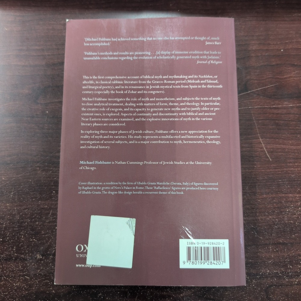 Biblical Myth and Rabbinic Mythmaking Michael Fishbane Oxford Paperback 2005 - Picture 2 of 3